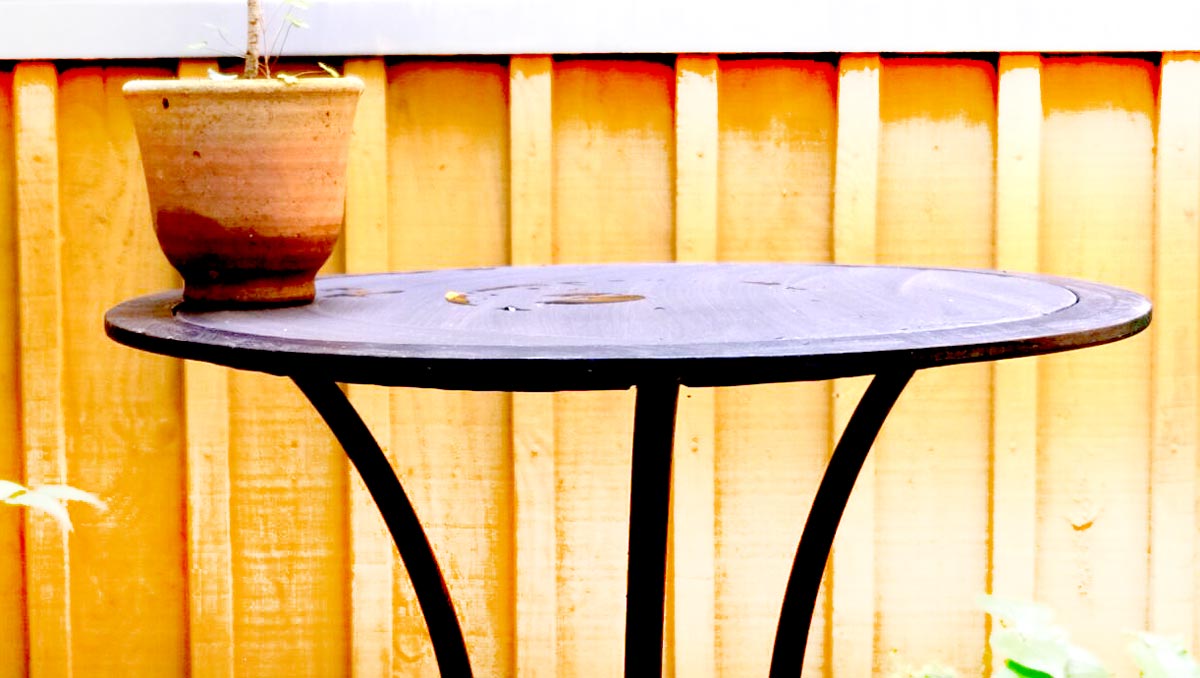 plateau table fer et ardoise